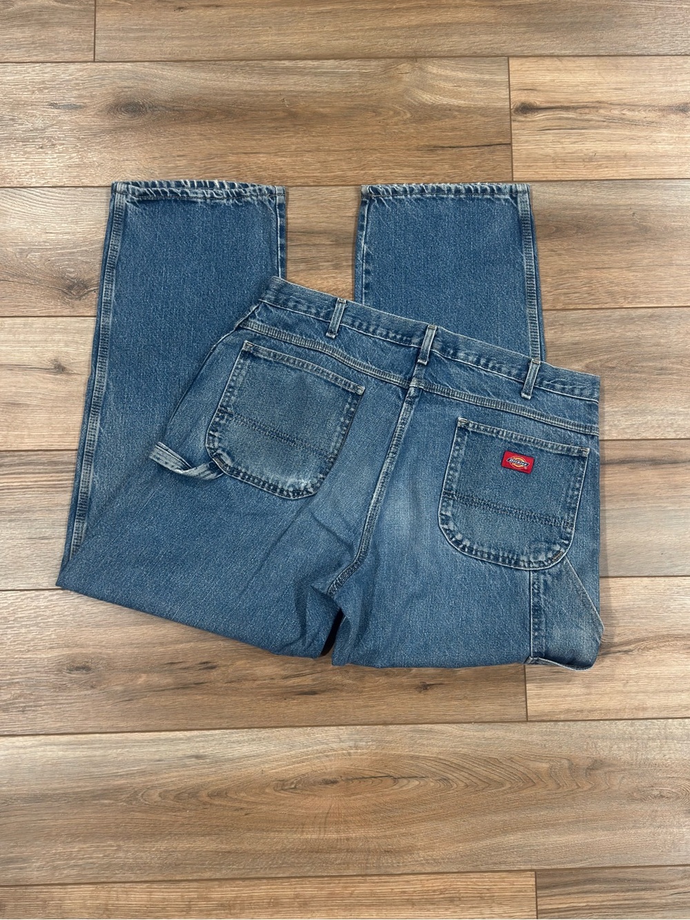 DICKIES 100% Cotton Vintage Workwear Lived-in Faded Carpenter Jeans | Sz 38 x 32